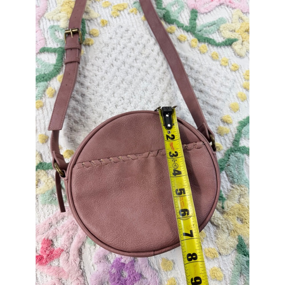 Sonoma Goods For Life Mauve Pink Round Crossbody Bag Whipstitch Detail 222144 - Picture 6 of 9